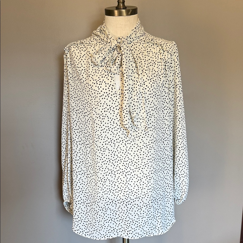 Max Studio Black and White Polka Dot Blouse